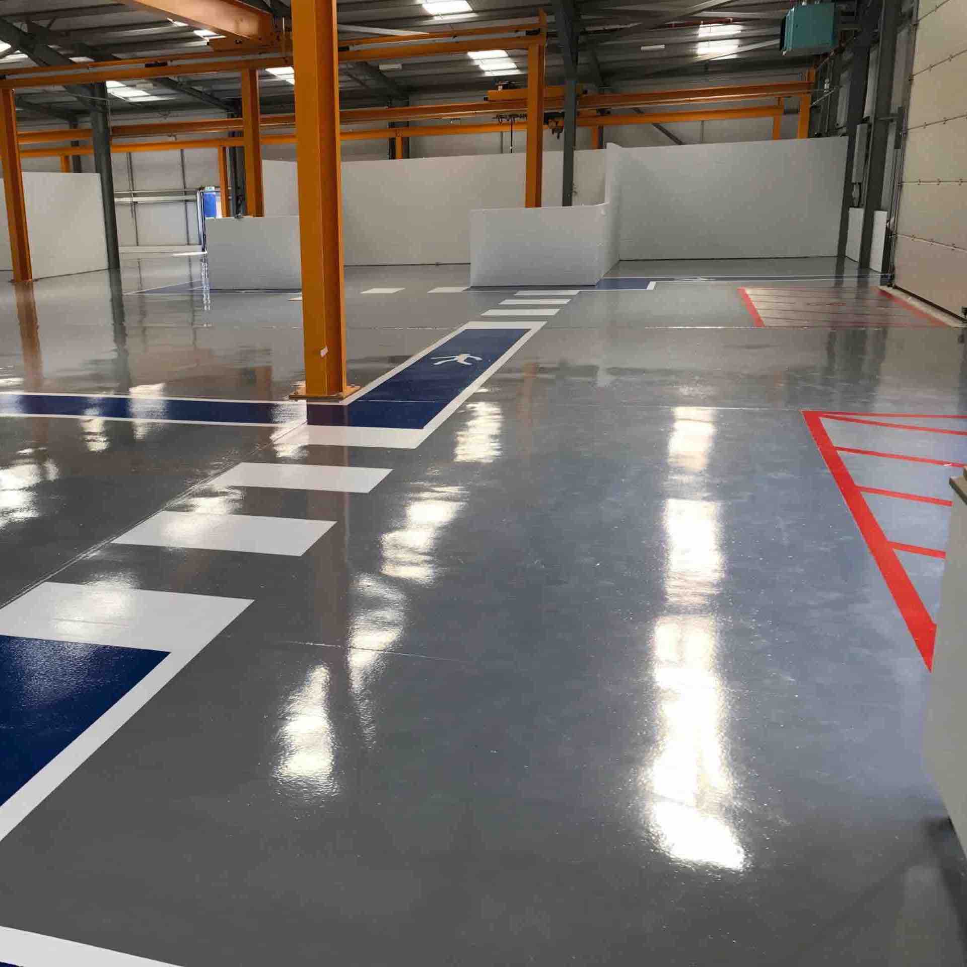 Industrial Factory Concrete Flooring using Urethane Cement